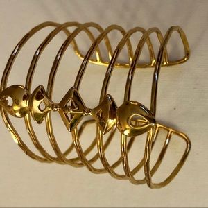 Stella & Dot Adjustable Gold Cuff Abstract Design